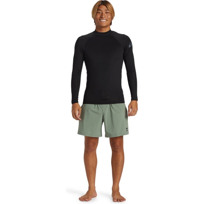 2024 Quiksilver Mens Everyday Heat Long Sleeve Rash Vest AQYWR03133 - Black